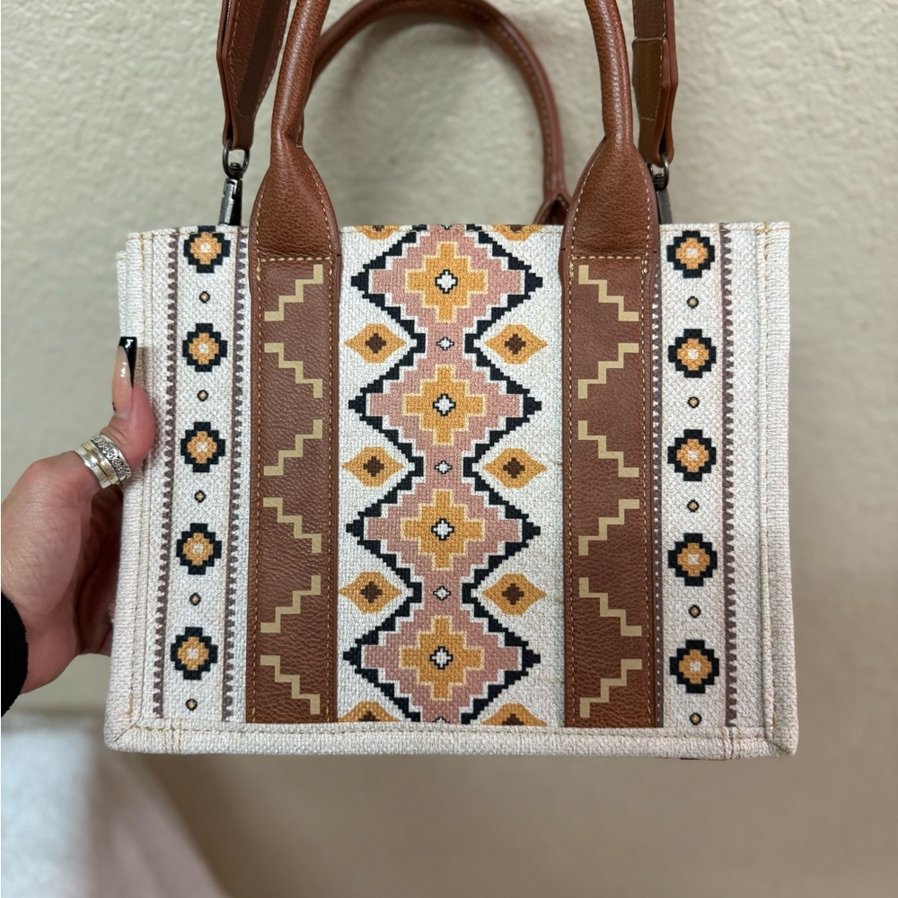 Wrangler Southwestern Print Cros Body Canvas Mini Tote - Picture 4 of 7